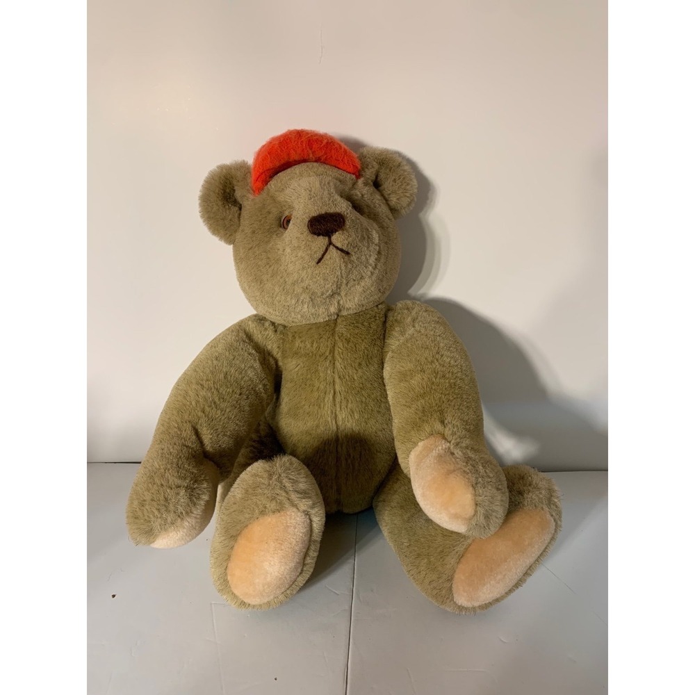 Vintage Bialosky Bear by GUND with red hat moveable limbs